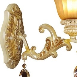 Europa Tipo Restaurando Formas Antigas Ferro Forjado Quarto Cristal Vidro Lâmpada de Parede Luz