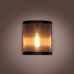Luminária de parede estilo vintage, malha de arame de aço e metal, sala de estar, corredor, sótão, garagem, porão