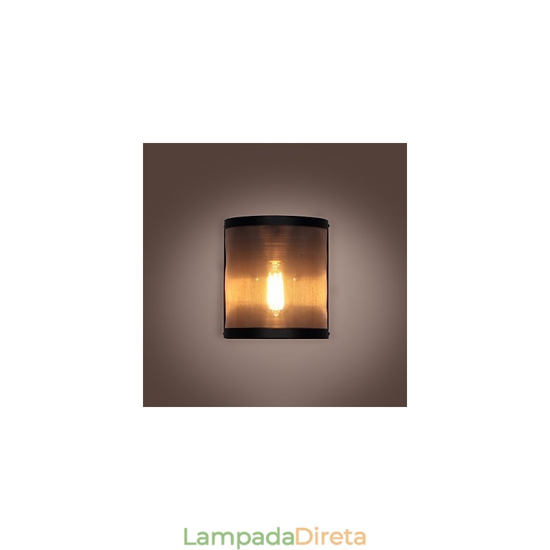Luminária de parede estilo vintage, malha de arame de aço e metal, sala de estar, corredor, sótão, garagem, porão