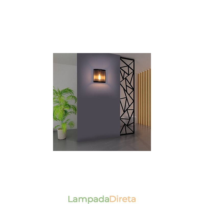 Luminária de parede estilo vintage, malha de arame de aço e metal, sala de estar, corredor, sótão, garagem, porão