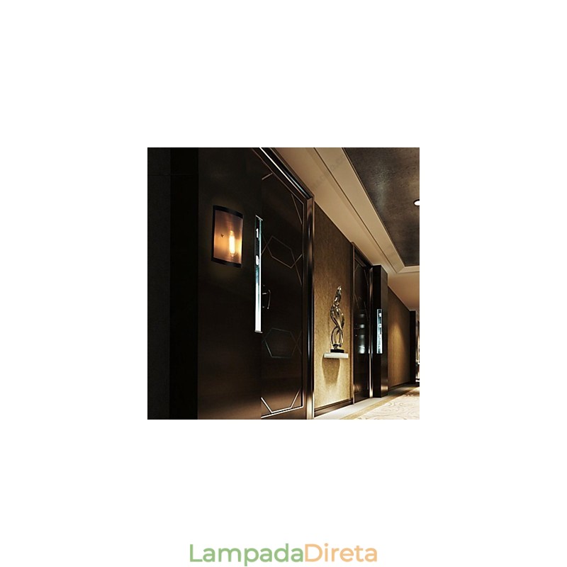 Luminária de parede estilo vintage, malha de arame de aço e metal, sala de estar, corredor, sótão, garagem, porão