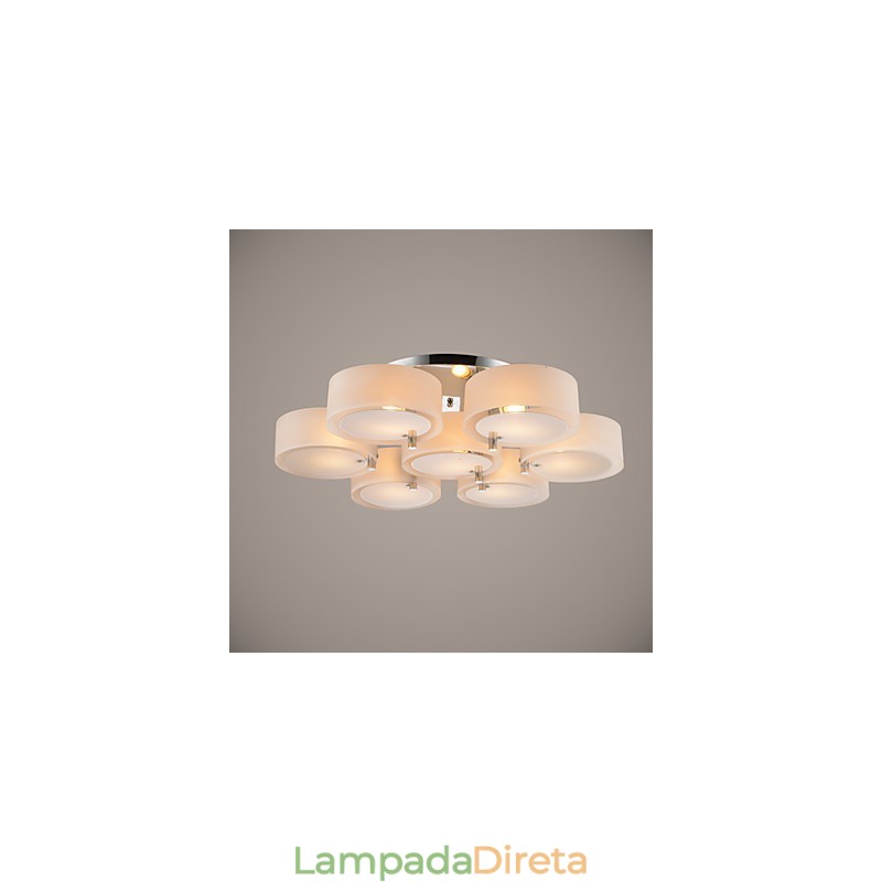 Luminária de teto moderna contemporânea embutida com 7 luzes de metal
