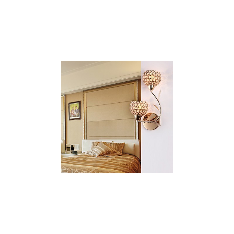 Apliques de parede Luminárias de parede de leitura Cristal Mini Estilo Moderno Contemporâneo Metal