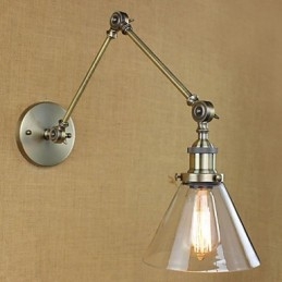 Ferro chapeado bronze bar corredor sala de jantar hotel vintage braço de ferro vidro lâmpada parede iluminação
