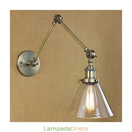Ferro chapeado bronze bar corredor sala de jantar hotel vintage braço de ferro vidro lâmpada parede iluminação Ferro chapeado bronze bar corredor sala de jantar hotel vintage braço de ferro vidro lâmpada parede iluminação