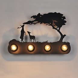 4 luzes American Village Pastoral LOFT estilo quarto corredor ferro retro lâmpadas de parede