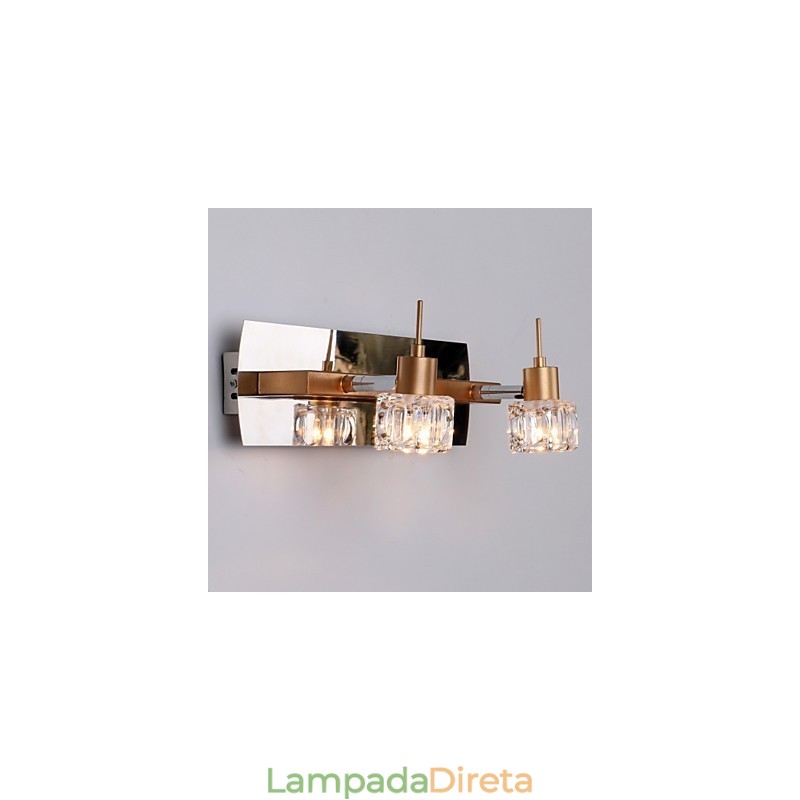 Iluminação de banheiro de cristal moderna contemporânea G4 Metal