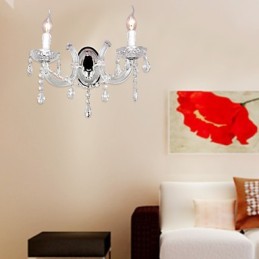 Elegante Luminária de Parede de Cristal com 2 Luzes