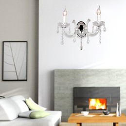Elegante Luminária de Parede de Cristal com 2 Luzes