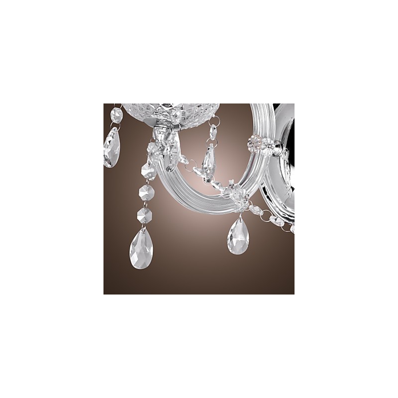 Elegante Luminária de Parede de Cristal com 2 Luzes