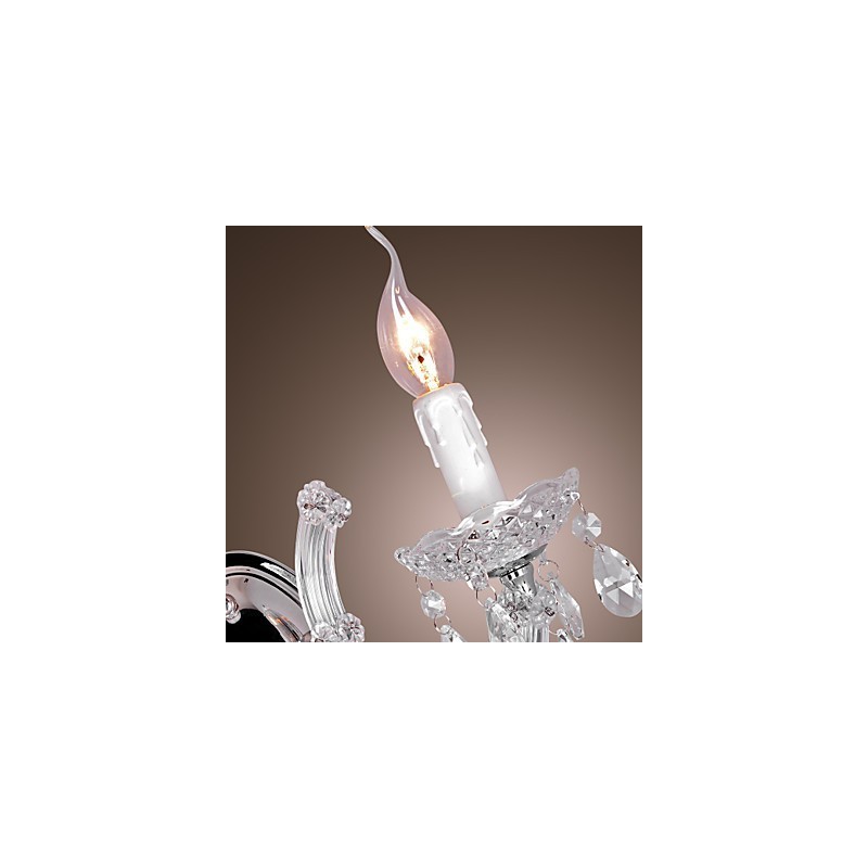 Elegante Luminária de Parede de Cristal com 2 Luzes