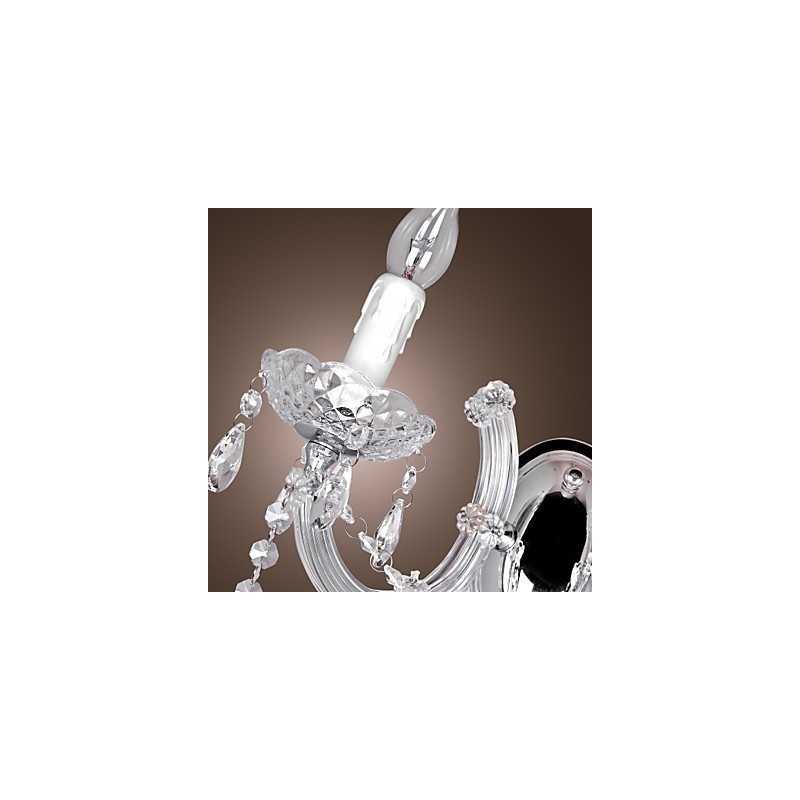 Elegante Luminária de Parede de Cristal com 2 Luzes