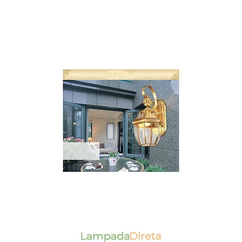 Lâmpada de jardim Lâmpada de cobre completa Lâmpada externa Lâmpada à prova d'água