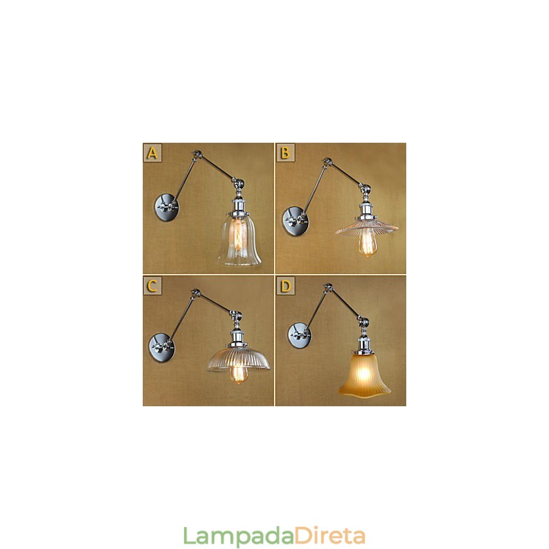 Apliques de parede Iluminação de banheiro Luzes de parede externas Luzes de parede de leitura Modernas contemporâneas Vidro