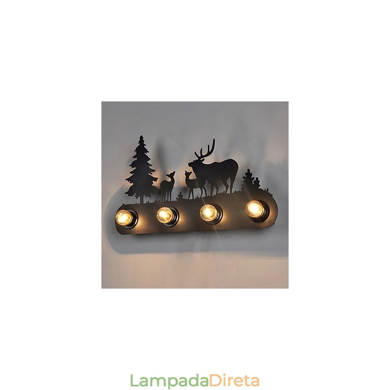 4 luzes American Village Pastoral LOFT estilo quarto corredor ferro retro lâmpadas de parede