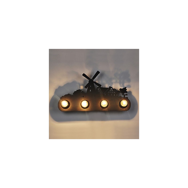 4 luzes American Village Pastoral LOFT estilo quarto corredor ferro retro lâmpadas de parede