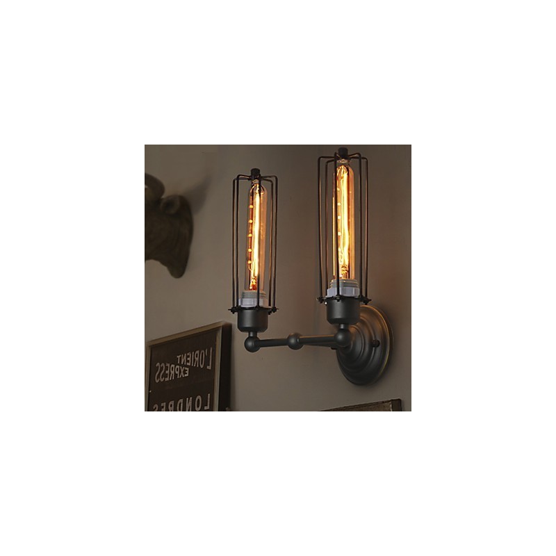 Luminária de parede de ferro retrô estilo loft americano country, luzes da indústria de arte