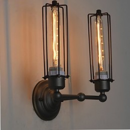 Luminária de parede de ferro retrô estilo loft americano country, luzes da indústria de arte