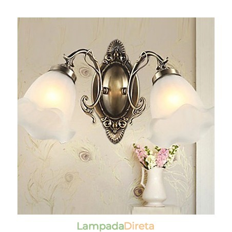 Retro Glass Simples Europeu Moderno Elegância Ferro Forjado Lâmpada de Parede Luz Retro Glass Simples Europeu Moderno Elegância Ferro Forjado Lâmpada de Parede Luz