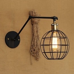 Arandelas de parede Luzes de balanço Luzes de parede de leitura Mini estilo rústico Lodge Metal