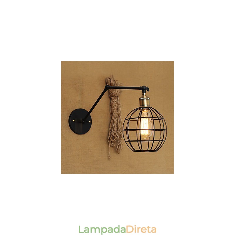 Arandelas de parede Luzes de balanço Luzes de parede de leitura Mini estilo rústico Lodge Metal