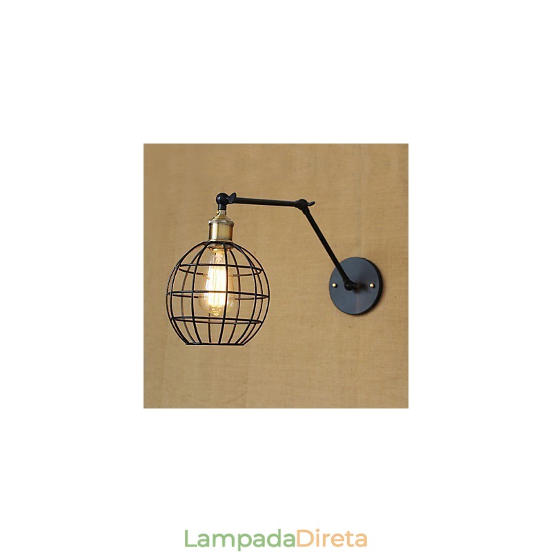 Arandelas de parede Luzes de balanço Luzes de parede de leitura Mini estilo rústico Lodge Metal