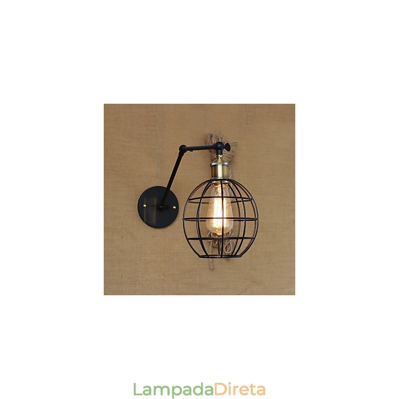 Arandelas de parede Luzes de balanço Luzes de parede de leitura Mini estilo rústico Lodge Metal