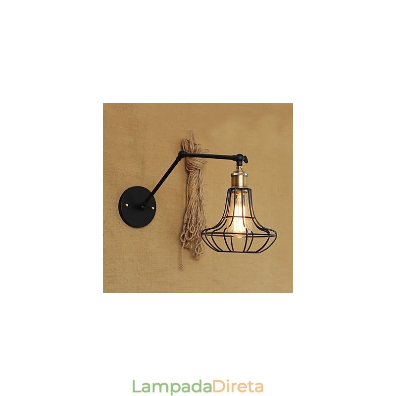 Arandelas de parede Luzes de balanço Luzes de parede de leitura Mini estilo rústico Lodge Metal