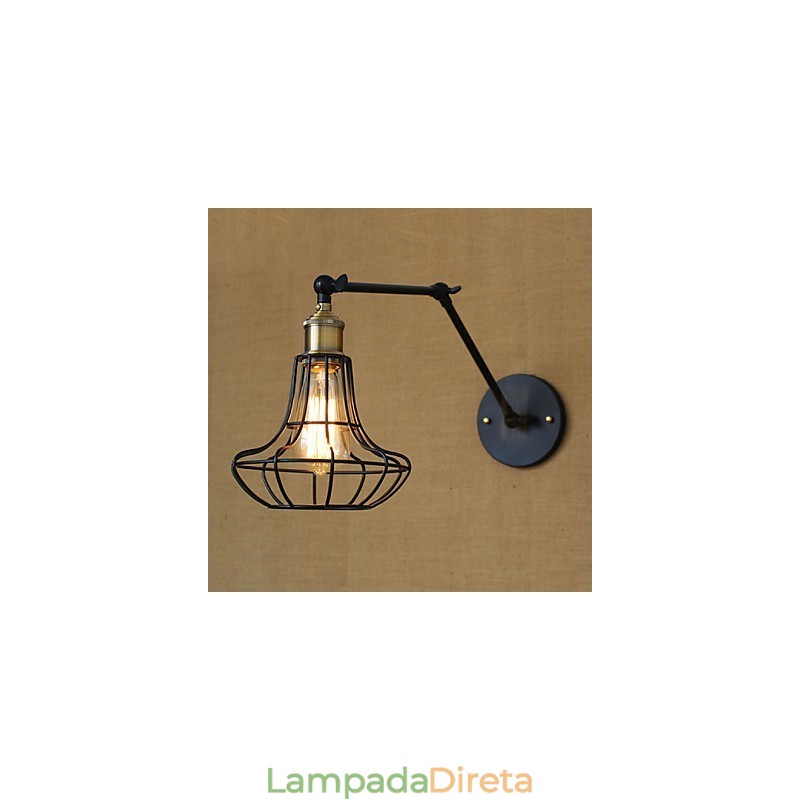 Arandelas de parede Luzes de balanço Luzes de parede de leitura Mini estilo rústico Lodge Metal