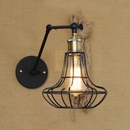 Arandelas de parede Luzes de balanço Luzes de parede de leitura Mini estilo rústico Lodge Metal