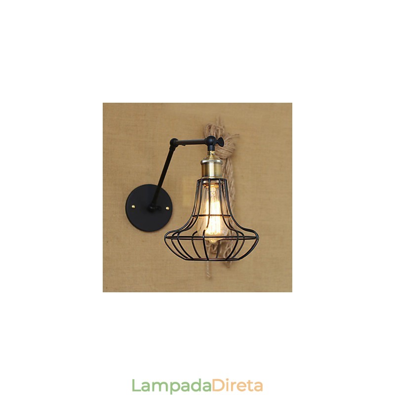 Arandelas de parede Luzes de balanço Luzes de parede de leitura Mini estilo rústico Lodge Metal