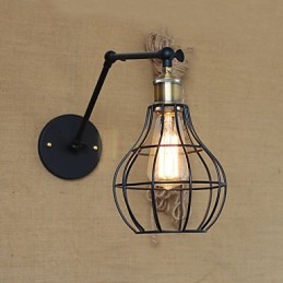 Arandelas de parede Luzes de balanço Luzes de parede de leitura Mini estilo rústico Lodge Metal