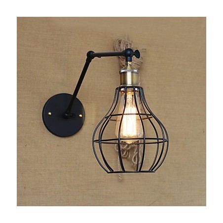 Arandelas de parede Luzes de balanço Luzes de parede de leitura Mini estilo rústico Lodge Metal