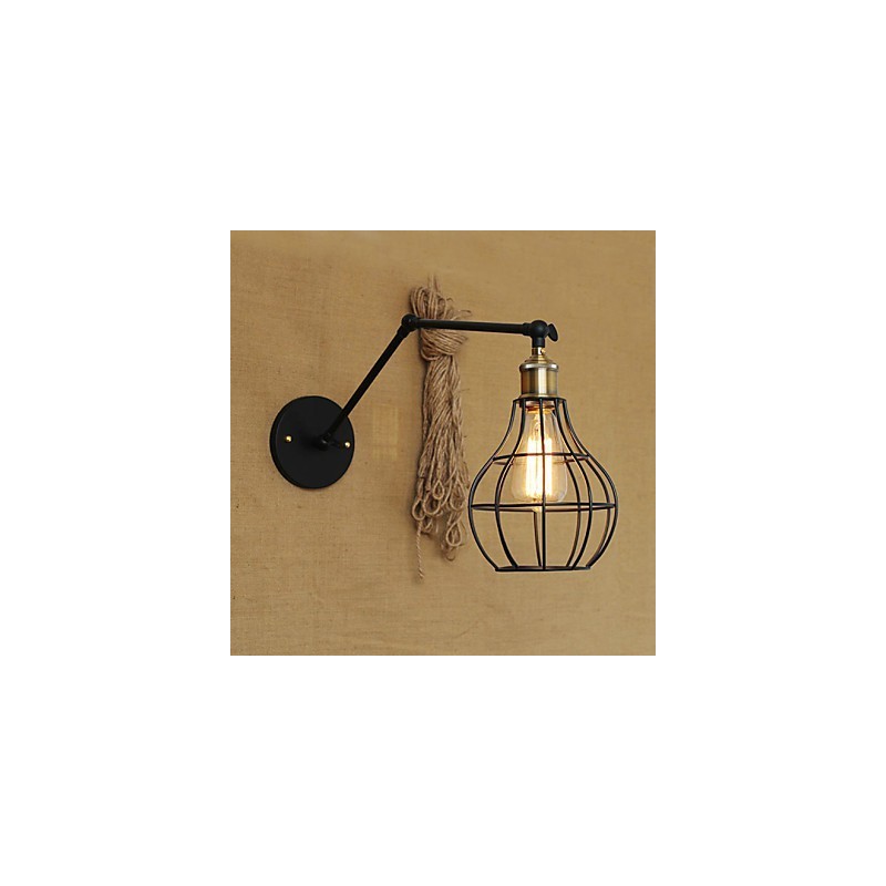 Arandelas de parede Luzes de balanço Luzes de parede de leitura Mini estilo rústico Lodge Metal