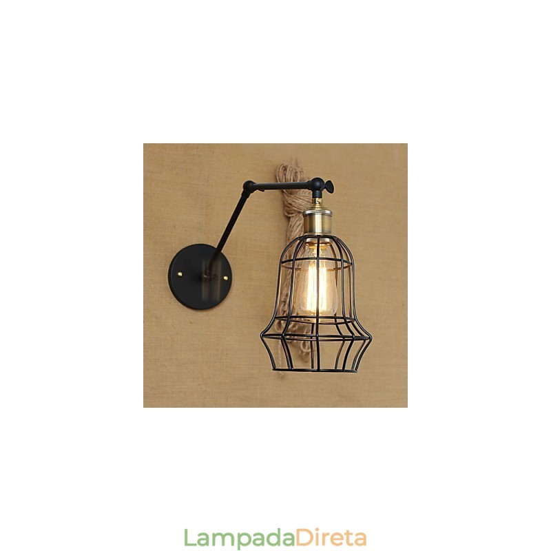 Arandelas de parede Luzes de balanço Luzes de parede de leitura Mini estilo rústico Lodge Metal