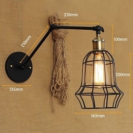 Arandelas de parede Luzes de balanço Luzes de parede de leitura Mini estilo rústico Lodge Metal