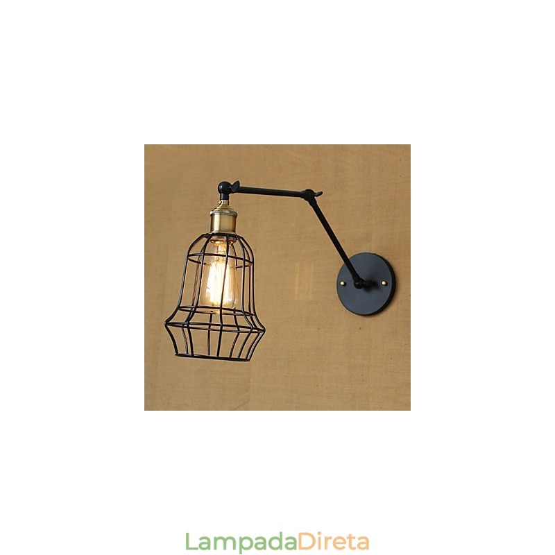 Arandelas de parede Luzes de balanço Luzes de parede de leitura Mini estilo rústico Lodge Metal
