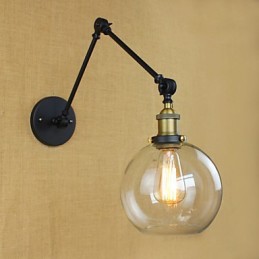 O braço longo da parede de vidro ferro industrial criativo telescópico quarto retro nostálgico restaurante corredor dobrável