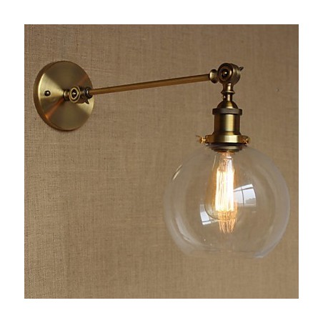 O ferro vidro bronze latão braço estilo retro criativo americano country hall quarto lâmpada de parede O ferro vidro bronze latão braço estilo retro criativo americano country hall quarto lâmpada de parede