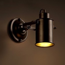 Luminária de parede vintage, luminária de parede industrial preta de ferro forjado, luminária retrô Econce Fixturedison, iluminação de parede para corredor