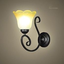 Luminária de parede vintage, luminária de parede com braço oscilante de ferro e vidro, decoração interna, luz de parede para quarto, 110 220 V para sala de estar