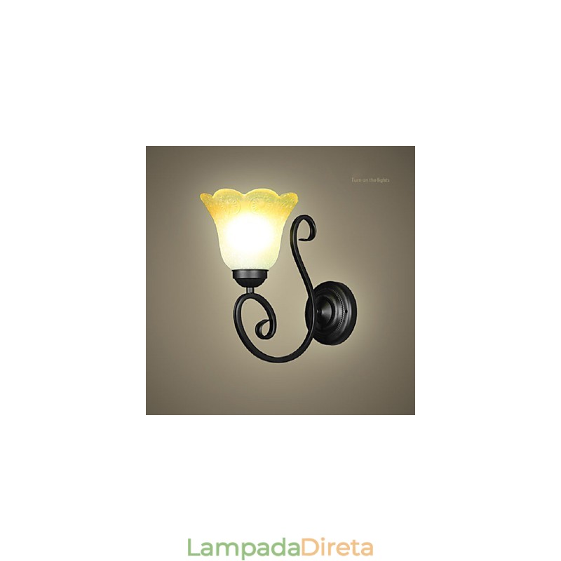 Luminária de parede vintage, luminária de parede com braço oscilante de ferro e vidro, decoração interna, luz de parede para quarto, 110 220 V para sala de estar