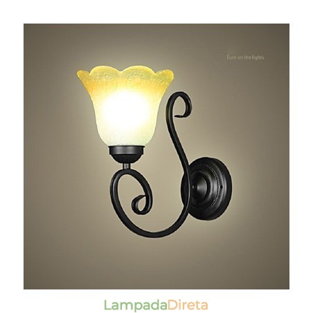 Luminária de parede vintage, luminária de parede com braço oscilante de ferro e vidro, decoração interna, luz de parede para quarto, 110 220 V para sala de estar