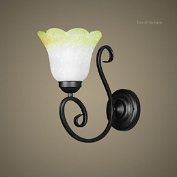 Luminária de parede vintage, luminária de parede com braço oscilante de ferro e vidro, decoração interna, luz de parede para quarto, 110 220 V para sala de estar