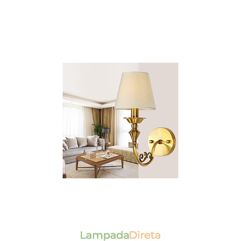 Luminárias de parede clássicas para quarto, luminárias de parede simples de metal para sala de estar, bar, café, corredor, varanda, luminária de parede
