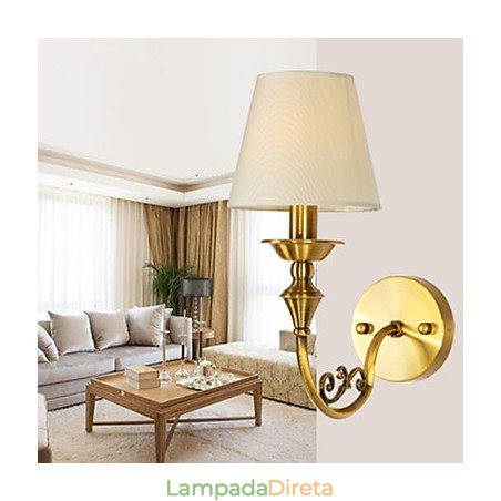 Luminárias de parede clássicas para quarto, luminárias de parede simples de metal para sala de estar, bar, café, corredor, varanda, luminária de parede Luminárias de parede clássicas para quarto, luminárias de parede simples de metal para sala de estar, bar, café, corredor, varanda, luminária de parede