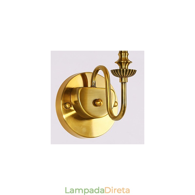 Luminárias de parede clássicas para quarto, luminárias de parede simples de metal para sala de estar, bar, café, corredor, varanda, luminária de parede