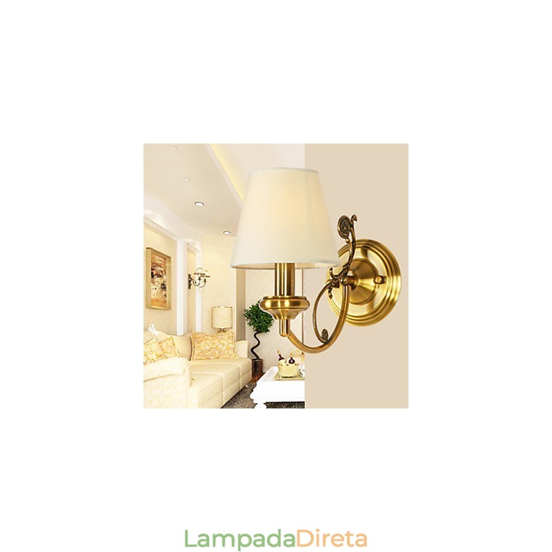 Luminárias de parede clássicas para quarto, luminárias de parede simples de metal para sala de estar, bar, café, corredor, varanda, luminária de parede