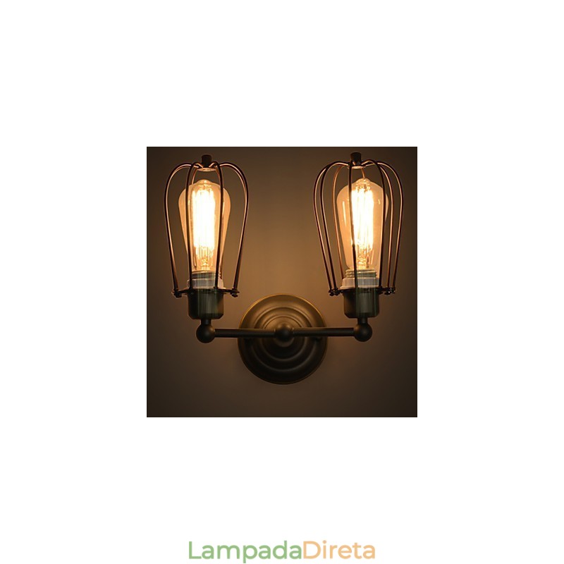 Loft American Country Iron Art Antique Wall Lamp Indústria Luzes