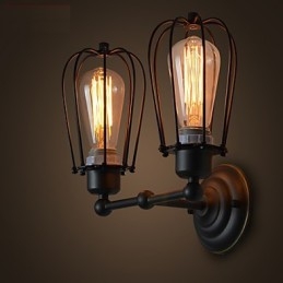 Loft American Country Iron Art Antique Wall Lamp Indústria Luzes